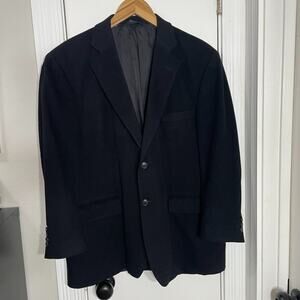 Pronto Uomo Couture Blazer Jacket Mens 44S Black 100% Cashmere Sport Coat Preppy